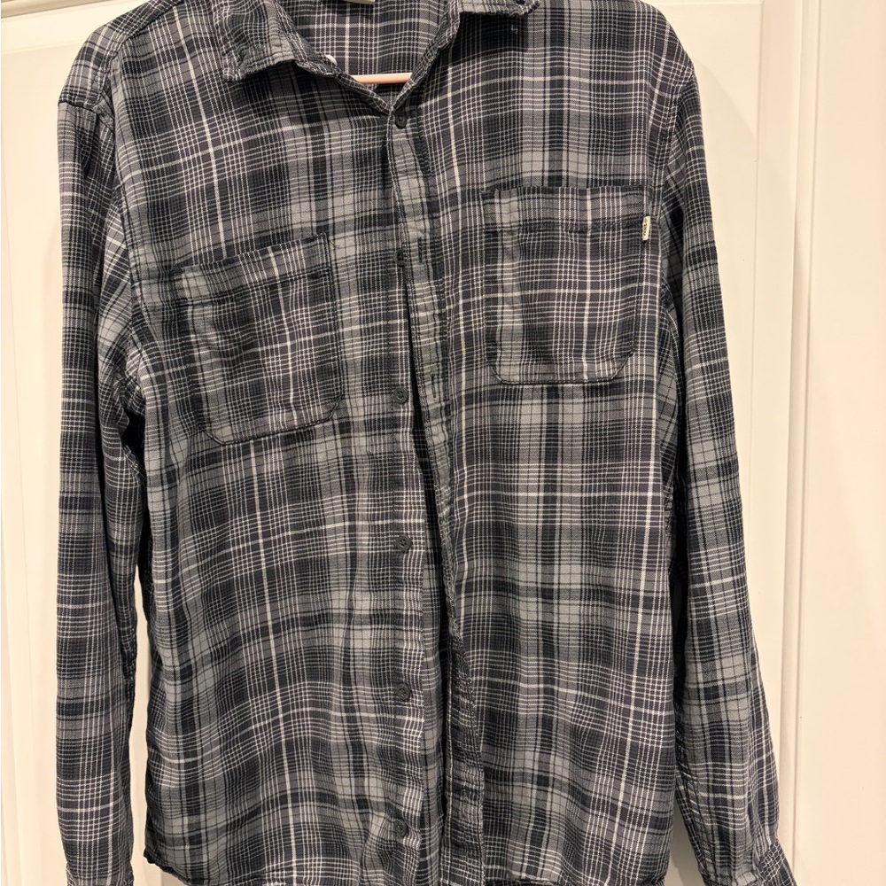 Vans Black and Gray Checkered Casual Shirt